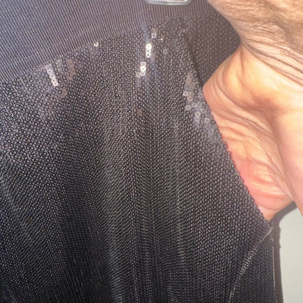 Ann Taylor Size 10 Black Sequin Skirt with 2 pockets and Lined!  NWT - Picture 5 of 10